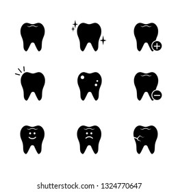 Tooth, teeth, dental, dentist vector icon set. 