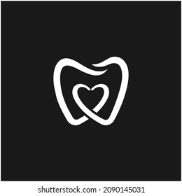 Tooth Teeth Dental Heart Love Logo Design Inspiration