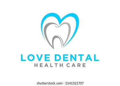 Tooth Teeth Dentist Dental dentistry Heart Love logo design vector