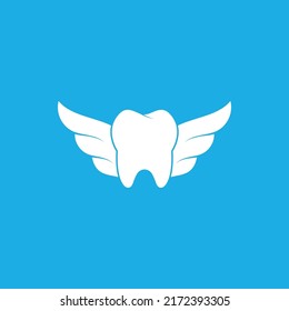 Tooth Teeth Dentist Dental dentistry with wings logo design