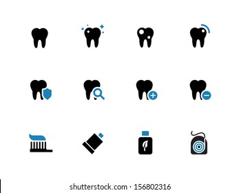 Tooth, teeth duotone icons on white background. Vector illustration.