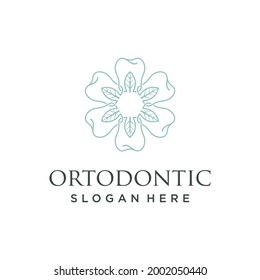 Tooth Teeth and Flower Dentist Dentistry Dental logo design