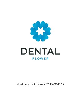 Tooth Teeth and Flower Dentist Dentistry Dental logo design