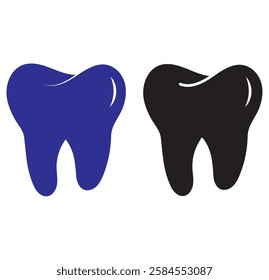 Tooth or Teeth icon. Dental symbol. Variety Design. Teeth care vector illustration. Oral hygiene sign. Dentist clinic logo. Blue dentistry. EPS 10