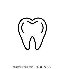 Tooth or teeth icon outline vector icon on white background
