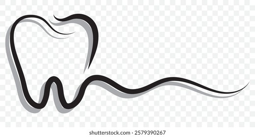 Tooth or teeth icons for dentistry clinic, toothpaste and dental mouthwash. Vector outline healthy tooth or teeth icons. Eps 10.