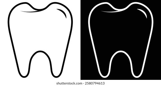 Tooth or teeth icons for dentistry clinic, toothpaste and dental mouthwash. Dental symbol. Teeth care vector illustration. Vector outline healthy tooth or teeth icons.