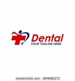 Tooth or teeth and medical cross image graphic icon logo design abstract vector stock. Can be used as a symbol related to health or dental