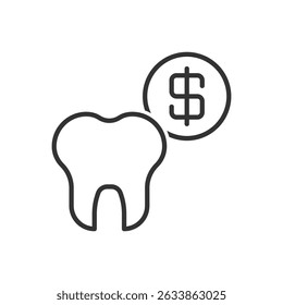 Icono de dinero de dientes y dientes