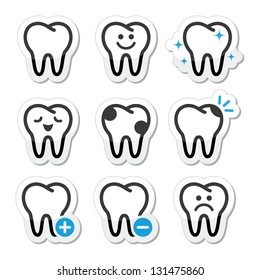 Tooth , teeth vector icons set