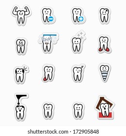 Tooth , teeth vector icons set