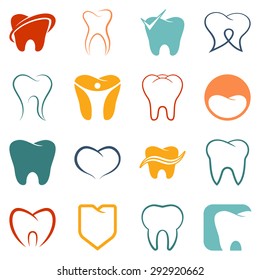 Tooth, teeth vector icons set