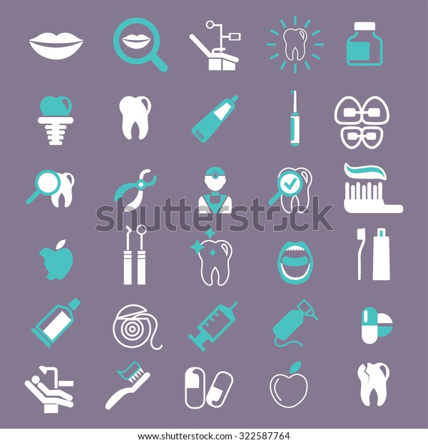 Tooth Teeth Vector Icons Set Stock Vector Royalty Free 322587764 Shutterstock