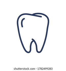 Tooth thin line icon. Dental clinic symbol, whitening, molar isolated outline sign. Dental care, healthy teeth, dentistry concept. Vector illustration symbol element for web design and apps