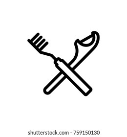 Tooth tool line icon. High quality black outline logo for web site design and mobile apps. Vector illustration on a white background.