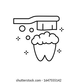 Tooth, toothbrush icon. Simple line, outline vector elements of hygiene icons for ui and ux, website or mobile application