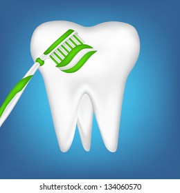 tooth,  toothbrush. mesh illustration