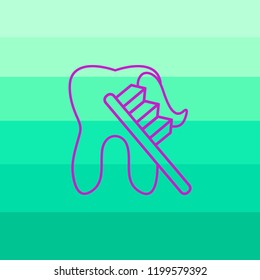 Tooth, toothpaste and brush. Stomatology. Vector.