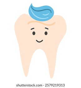 Tooth with Toothpaste dental element