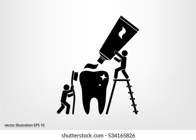 tooth, toothpaste, toothbrush and people.
