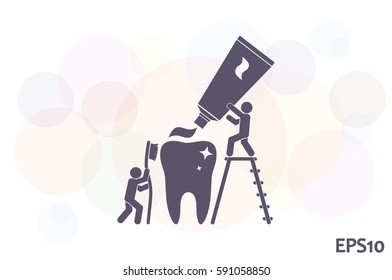 tooth, toothpaste, toothbrush and people.
