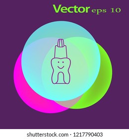 A tooth, and toothpaste. Vector illustration. Oral hygiene of the oral cavity. Dental health. Flat design. Vector illustration