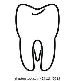Vector de contorno de icono de trasplante dental. Anatomía de la bioprintación. Monitor de bio futuro
