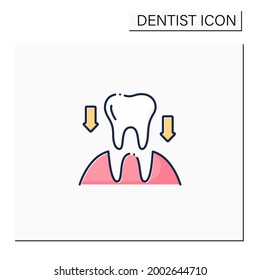 Tooth transplants color icon. Tooth transplants concept. Technology of restorative dentistry. Dental clinic service. Isolated vector illustration