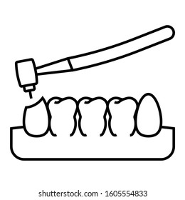 Tooth Treament Vector Icon Design, Brace with Drill Concept