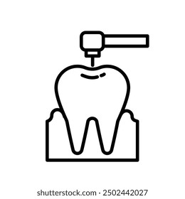 tooth treatment drilling - vector icon