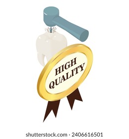 Icono de tratamiento dental vector isométrico. Caries eliminando proceso, señal de alta calidad. Odontología, estomatología, concepto de salud