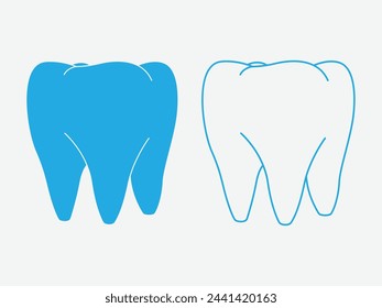 tooth vector blue emblem mark logo mascot poster vector