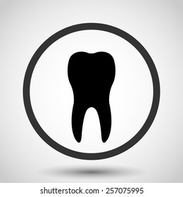 Tooth vector icon - black illustration