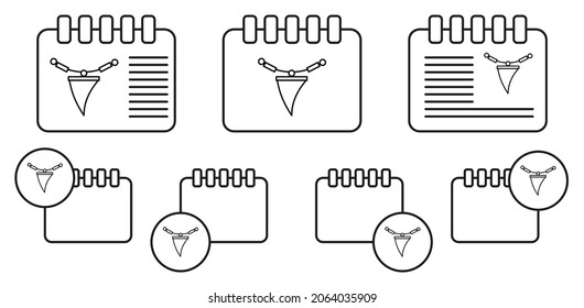Tooth vector icon in calender set illustration for ui and ux, website or mobile application