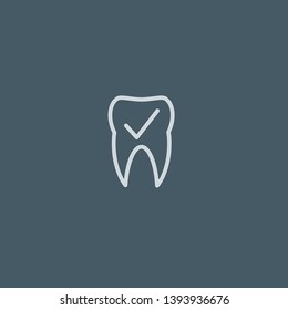 Tooth vector icon. Tooth concept stroke symbol design. Thin graphic elements vector illustration, outline pattern for your web site design, logo, UI. EPS 10.