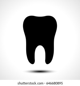  Tooth vector icon. Dental symbol