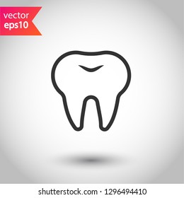Tooth vector icon. Dentist tooth icon. EPS 10 vector sign. 