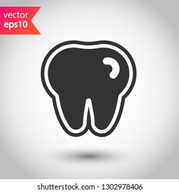 Tooth vector icon. Dentist tooth icon. EPS 10 vector sign. 