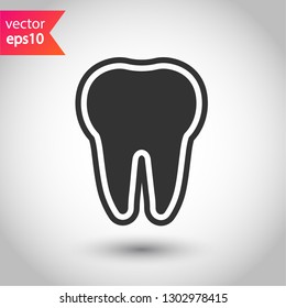 Tooth vector icon. Dentist tooth icon. EPS 10 vector sign. 