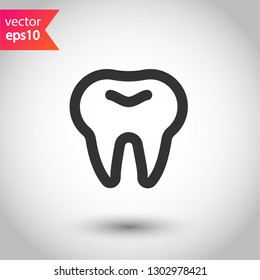 Tooth vector icon. Dentist tooth icon. EPS 10 vector sign. 