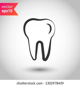Tooth vector icon. Dentist tooth icon. EPS 10 vector sign. 