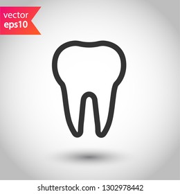 Tooth vector icon. Dentist tooth icon. EPS 10 vector sign. 
