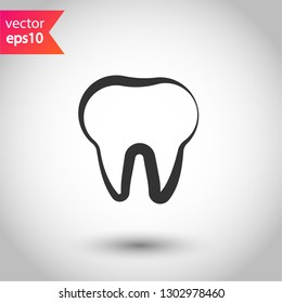 Tooth vector icon. Dentist tooth icon. EPS 10 vector sign. 