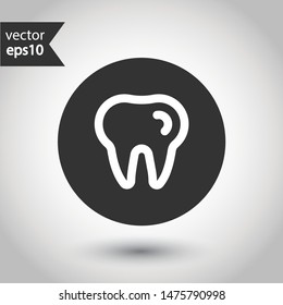 Tooth vector icon. Dentist tooth icon. EPS 10 vector sign. Round icon design