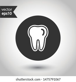 Tooth vector icon. Dentist tooth icon. EPS 10 vector sign. Round icon design