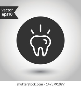Tooth vector icon. Dentist tooth icon. EPS 10 vector sign. Round icon design
