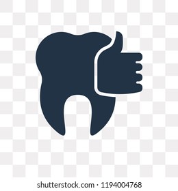Tooth vector icon isolated on transparent background, Tooth transparency concept can be used web and mobile