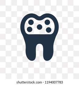Tooth vector icon isolated on transparent background, Tooth transparency concept can be used web and mobile