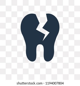 Tooth vector icon isolated on transparent background, Tooth transparency concept can be used web and mobile