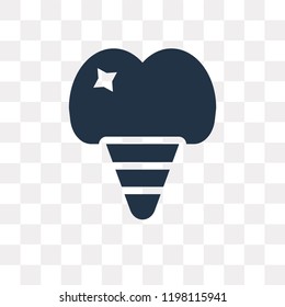 Tooth vector icon isolated on transparent background, Tooth transparency concept can be used web and mobile